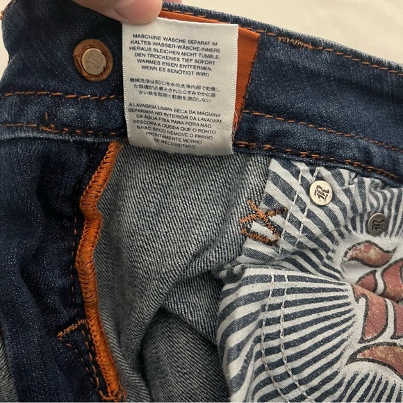 Rock Revival Jen Boot Jeans Sz 29 Faux Leather Embroidered Back Flap Pockets EUC - Picture 14 of 15